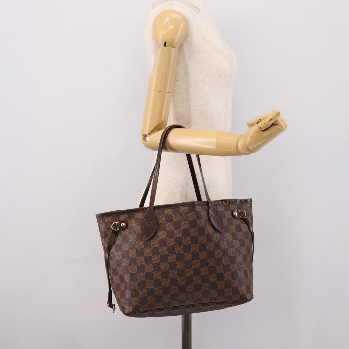 LOUIS VUITTON Damier Ebene Neverfull PM Tote Bag N51109 LV Auth ep15899