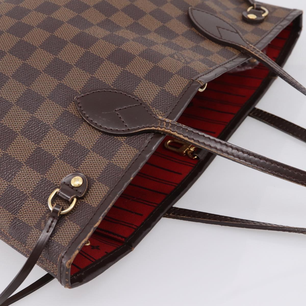 LOUIS VUITTON Damier Ebene Neverfull PM Tote Bag N51109 LV Auth ep15899