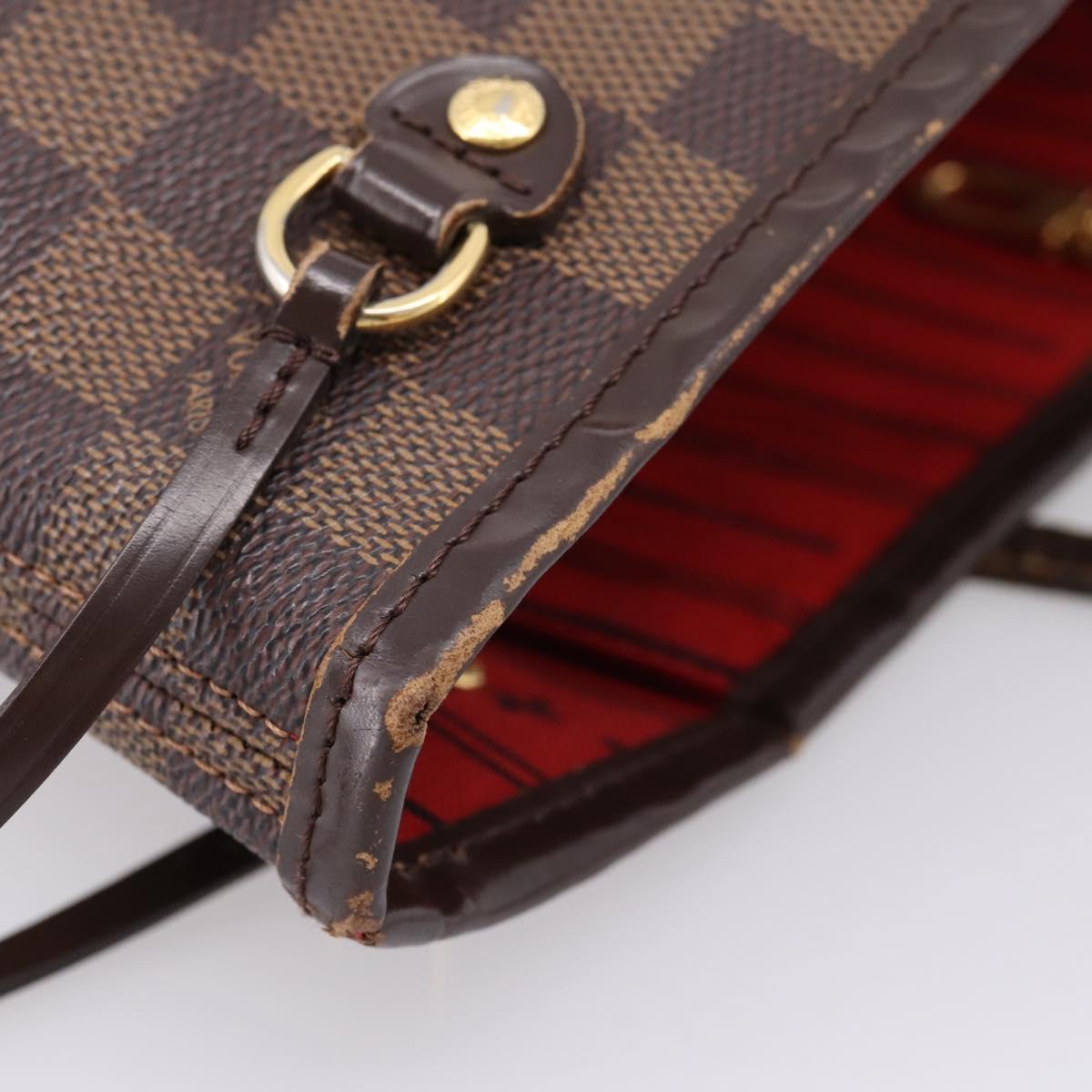 LOUIS VUITTON Damier Ebene Neverfull PM Tote Bag N51109 LV Auth ep15899
