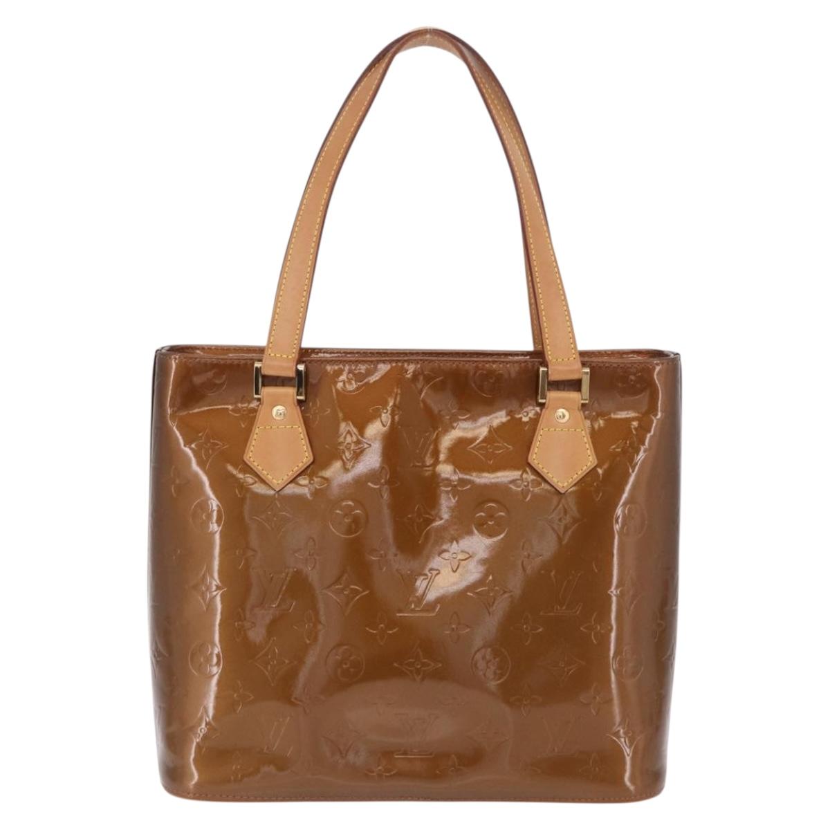 LOUIS VUITTON Monogram Vernis Houston Hand Bag Bronze M91122 LV Auth ep15901