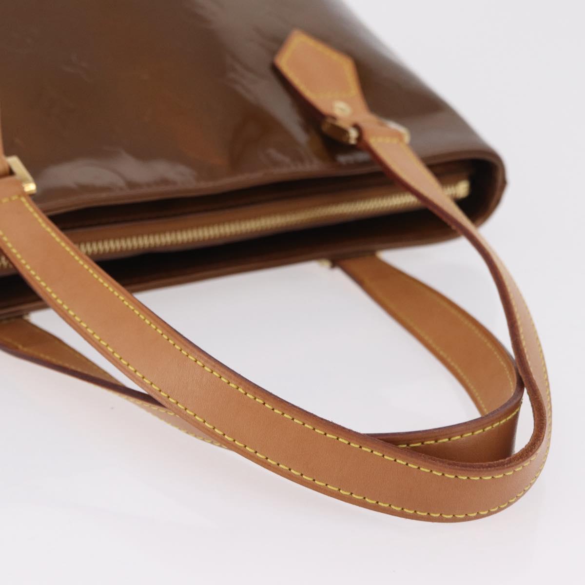 LOUIS VUITTON Monogram Vernis Houston Hand Bag Bronze M91122 LV Auth ep15901