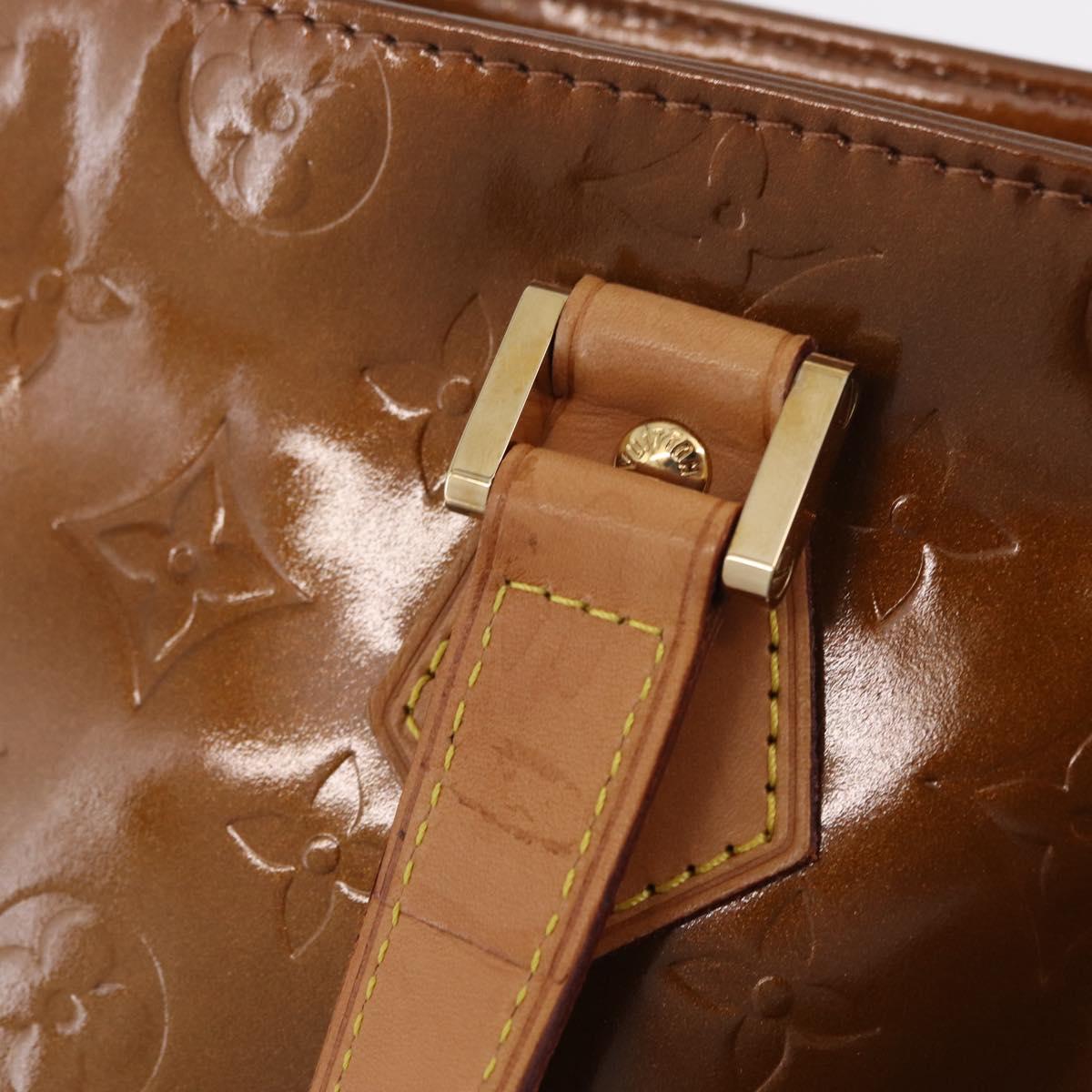 LOUIS VUITTON Monogram Vernis Houston Hand Bag Bronze M91122 LV Auth ep15901
