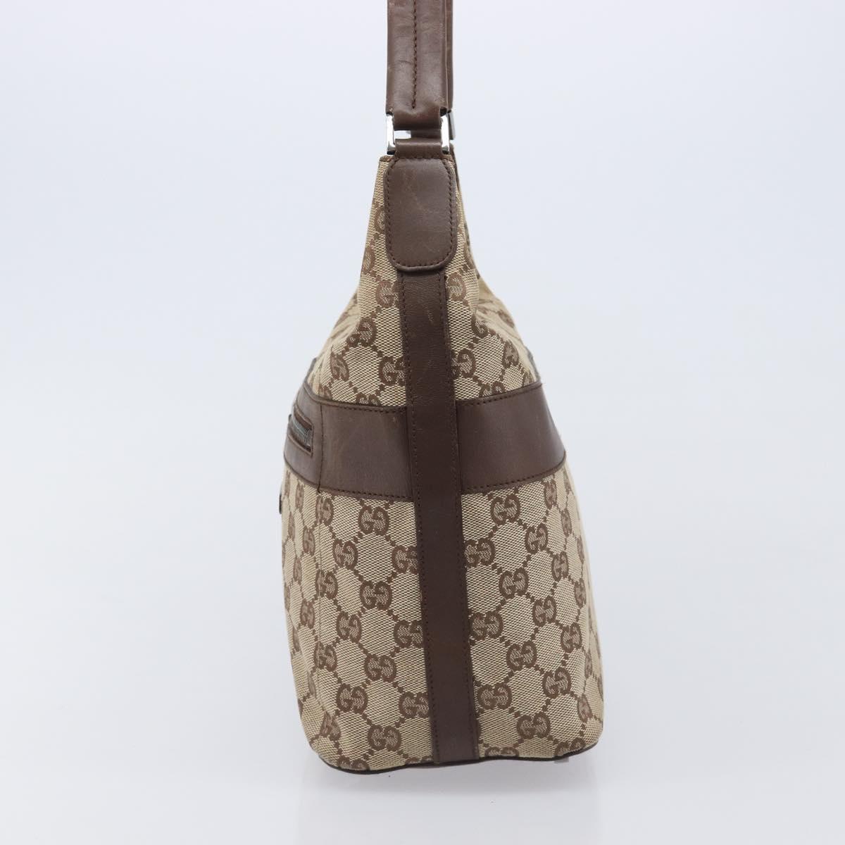 GUCCI GG Canvas Shoulder Bag Beige Silver 001 4299 Auth ep15906