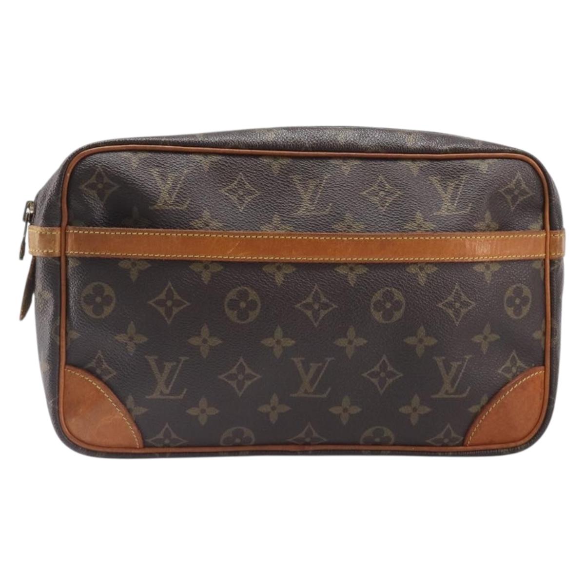 LOUIS VUITTON Monogram Compiegne 28 Clutch Bag M51845 LV Auth ep15910