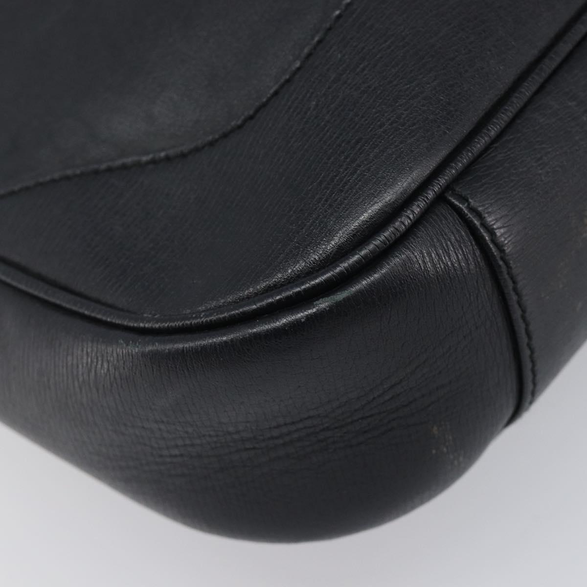 GUCCI Bamboo Hand Bag Leather Black Silver 001 4095 Auth ep15912