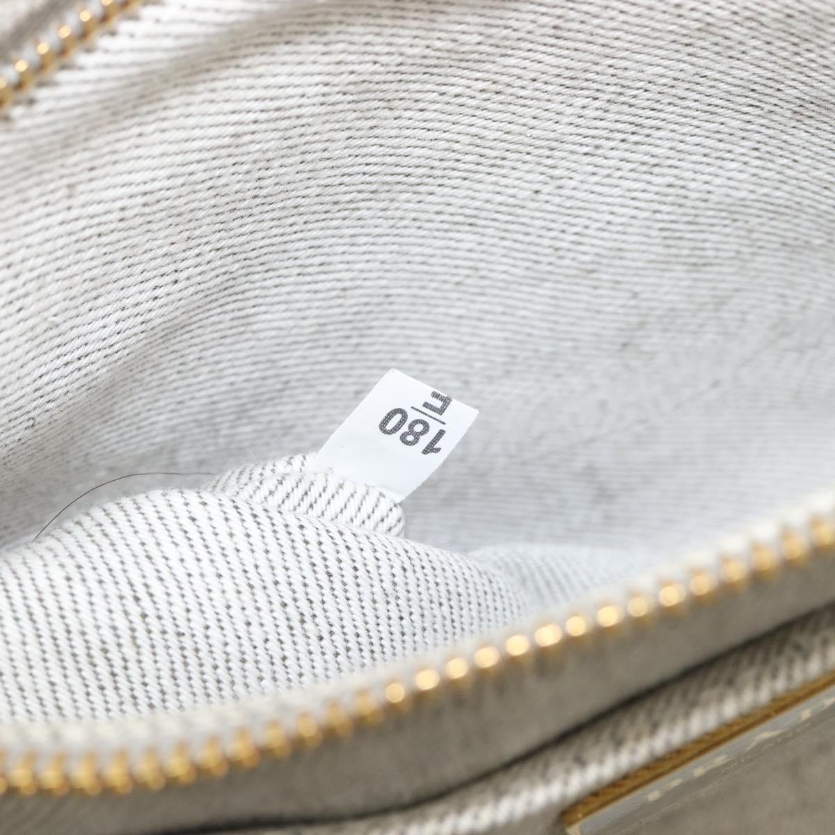 PRADA Canapa PM Hand Bag Canvas Gray Gold Auth ep15913