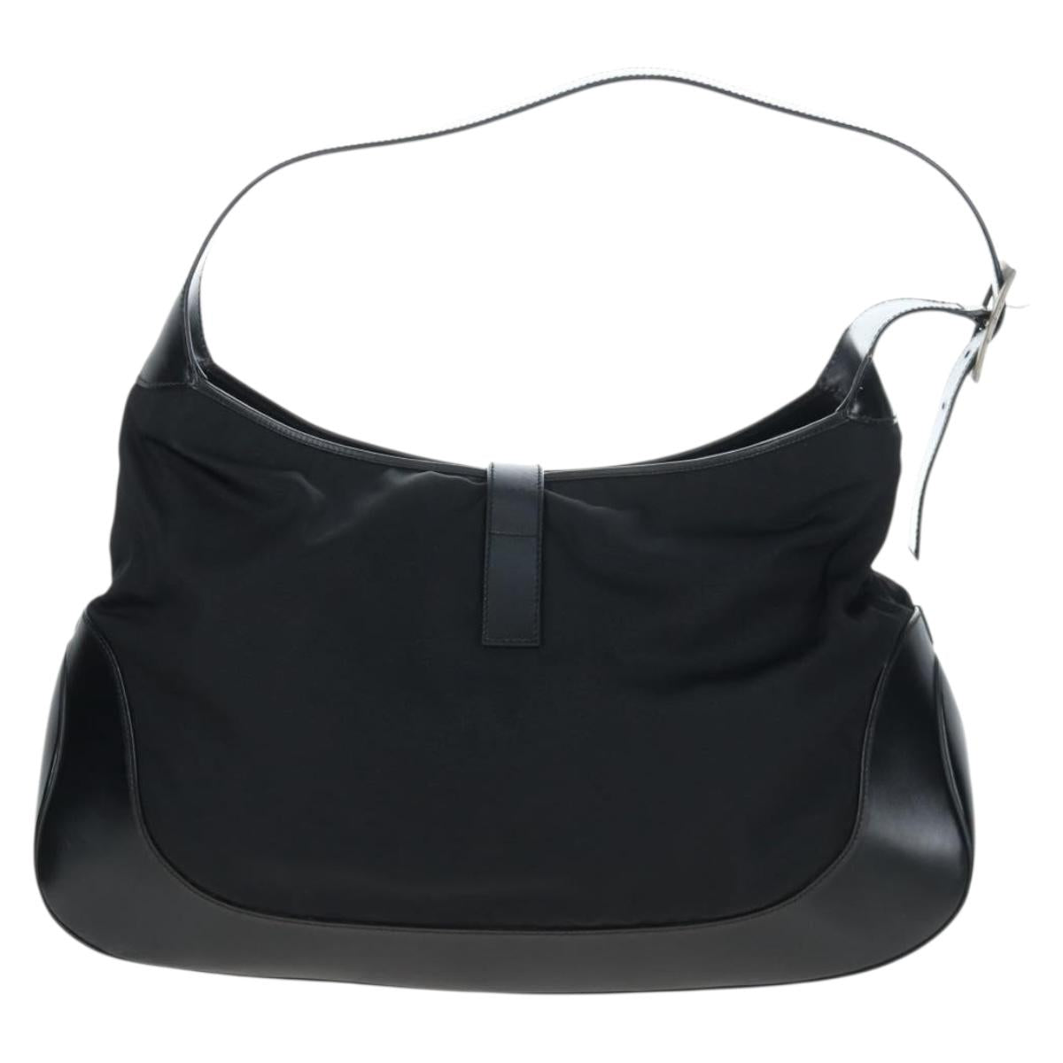 GUCCI Jackie Shoulder Bag Nylon Black Silver 019 0337 Auth ep15917A