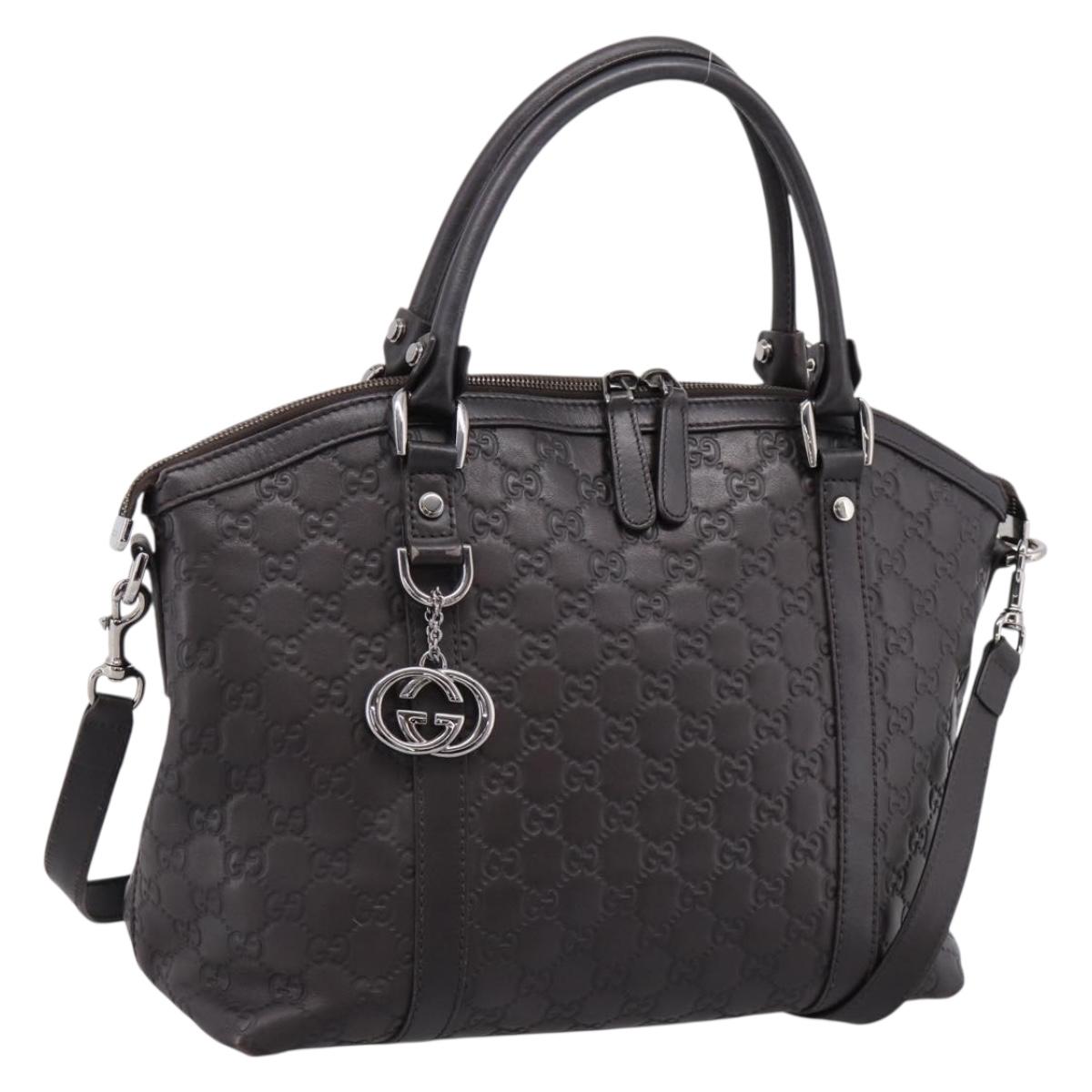 GUCCI GG Canvas Guccissima Bag Leather 2way Outlet Brown 341503 Auth ep15925