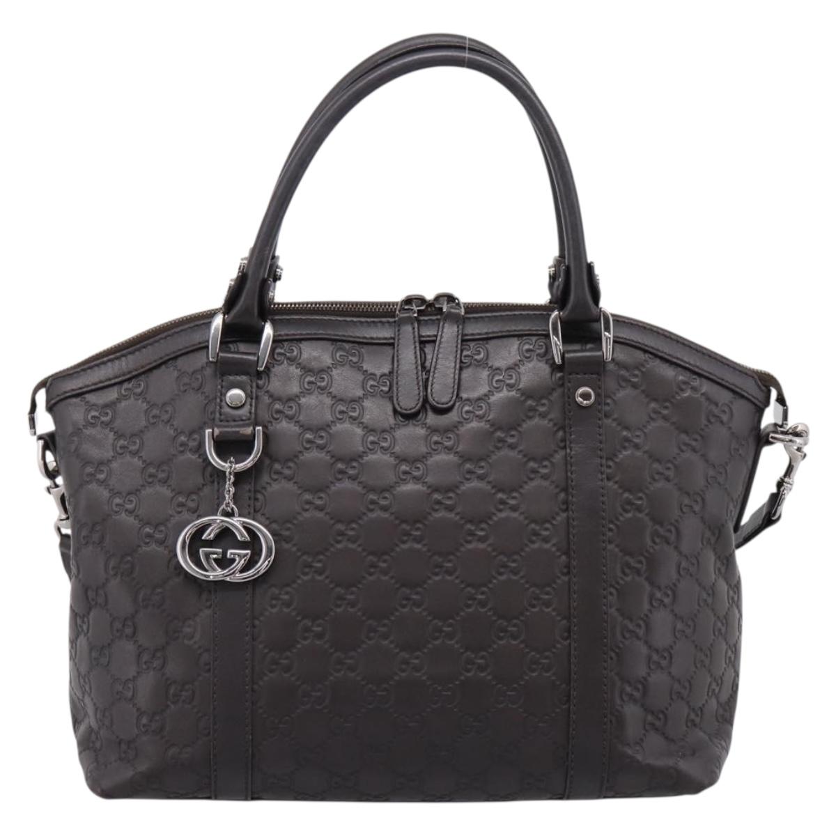 GUCCI GG Canvas Guccissima Bag Leather 2way Outlet Brown 341503 Auth ep15925