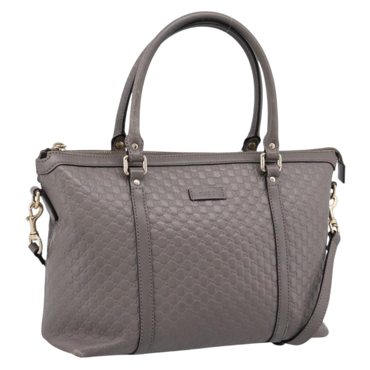 GUCCI Micro GG Canvas Guccissima Bag Leather 2way Outlet 449656 Auth ep15926