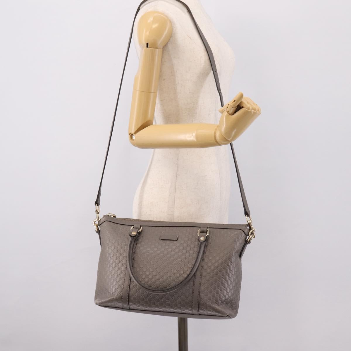 GUCCI Micro GG Canvas Guccissima Bag Leather 2way Outlet 449656 Auth ep15926