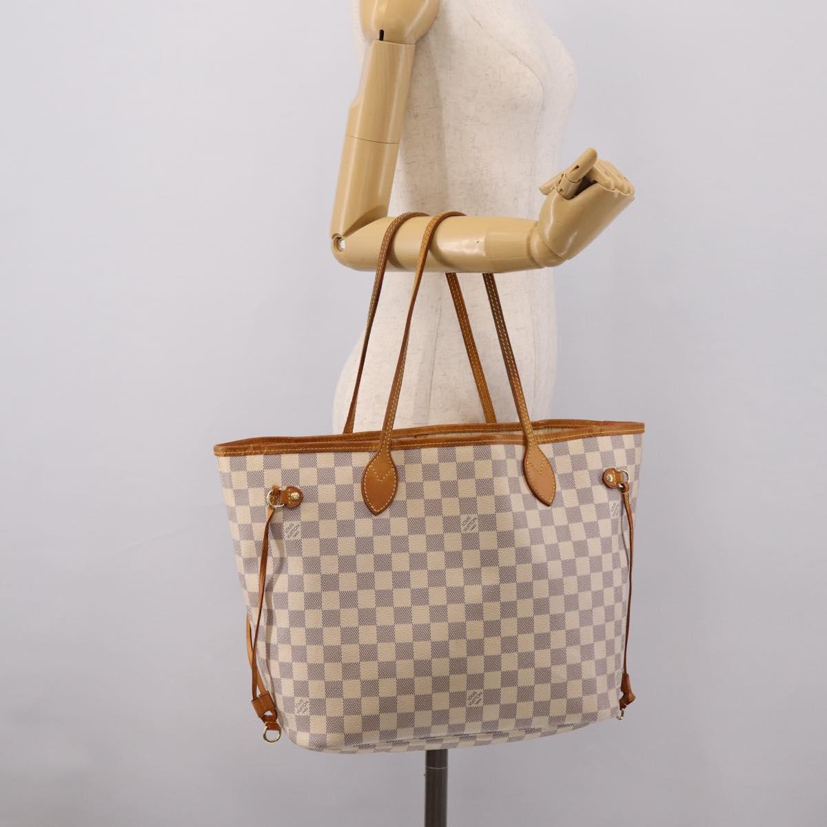 LOUIS VUITTON Damier Azur Neverfull MM Tote Bag N41605 LV Auth ep15937