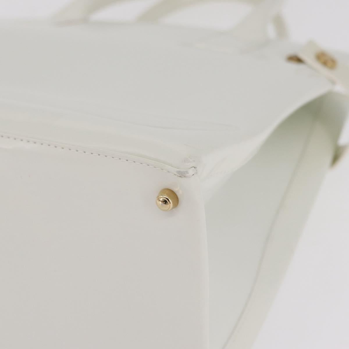 GUCCI Hand Bag Patent leather White Gold 000 2404 0503 Auth ep15939