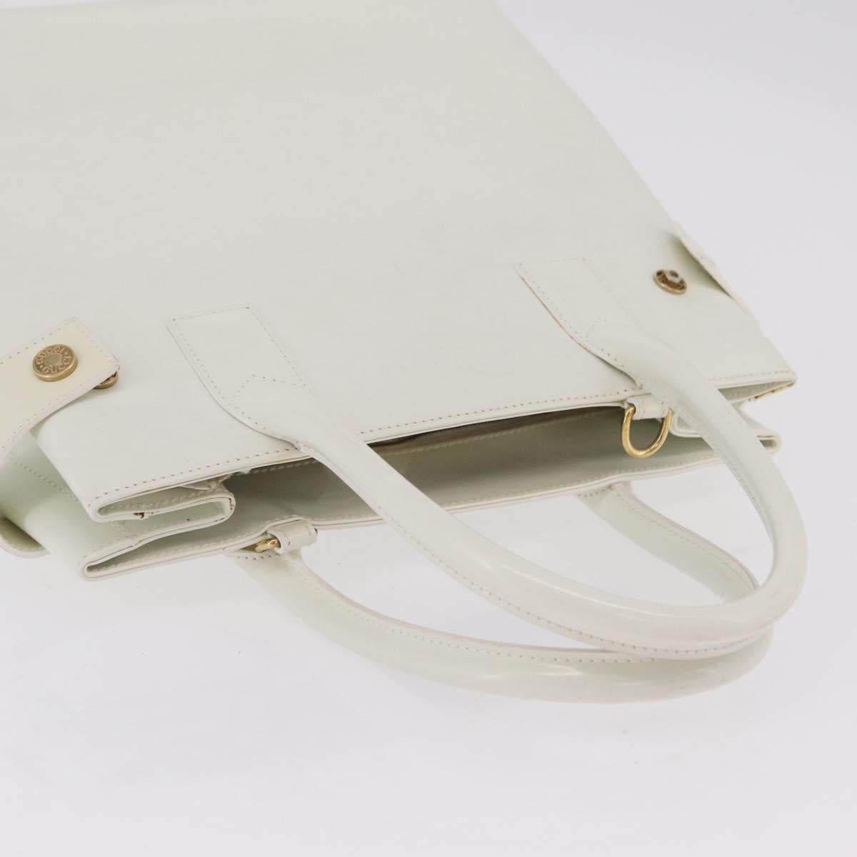 GUCCI Hand Bag Patent leather White Gold 000 2404 0503 Auth ep15939