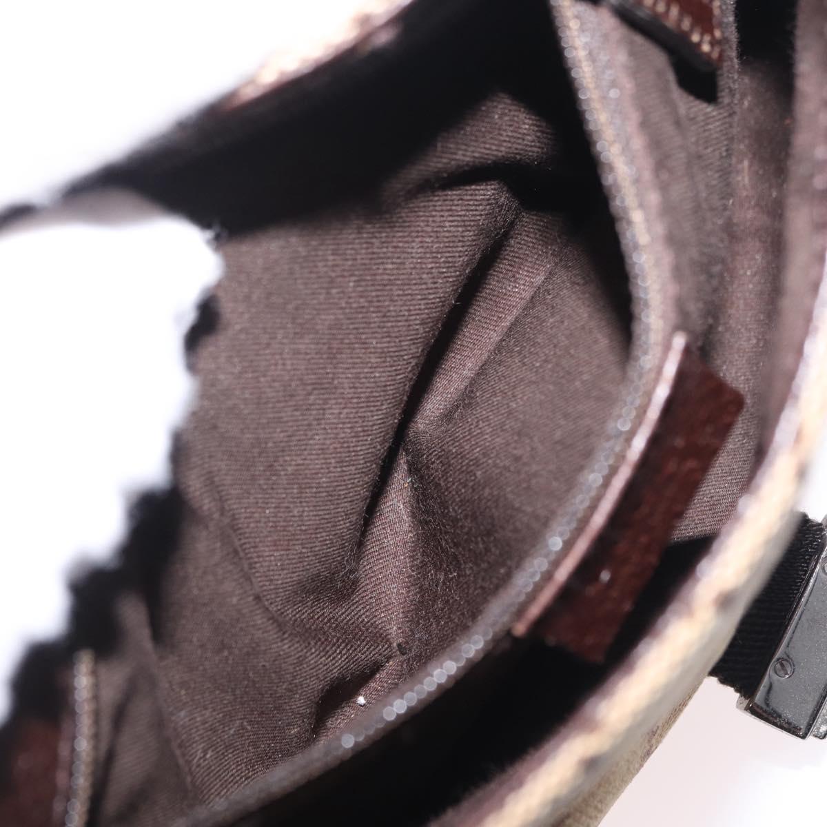 GUCCI GG Canvas Waist bag Beige Silver 131236 Auth ep15942