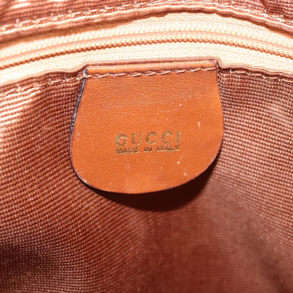GUCCI Bamboo Hand Bag Leather 2way Brown Gold 000 1274 0290 Auth ep15945