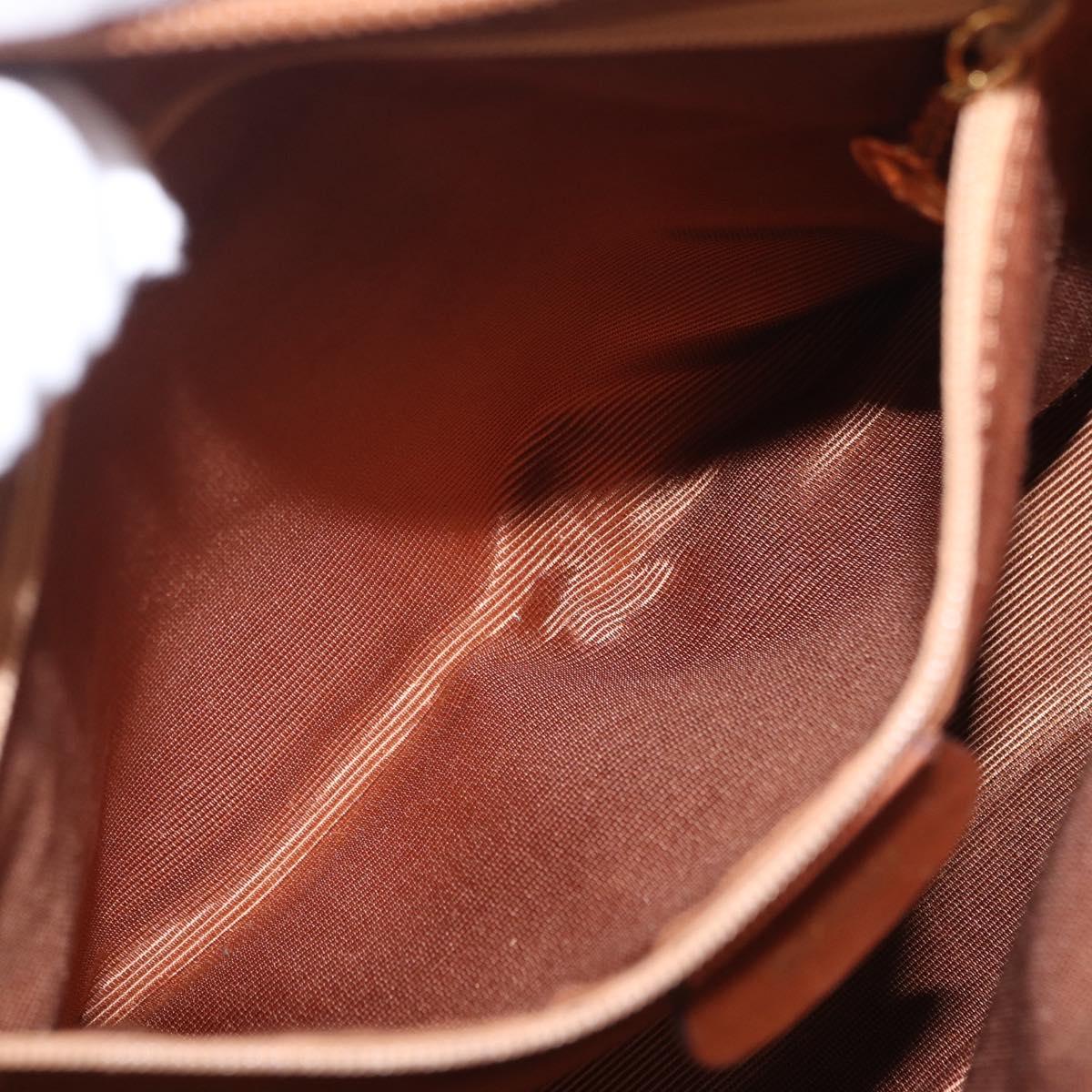 GUCCI Bamboo Hand Bag Leather 2way Brown Gold 000 1274 0290 Auth ep15945