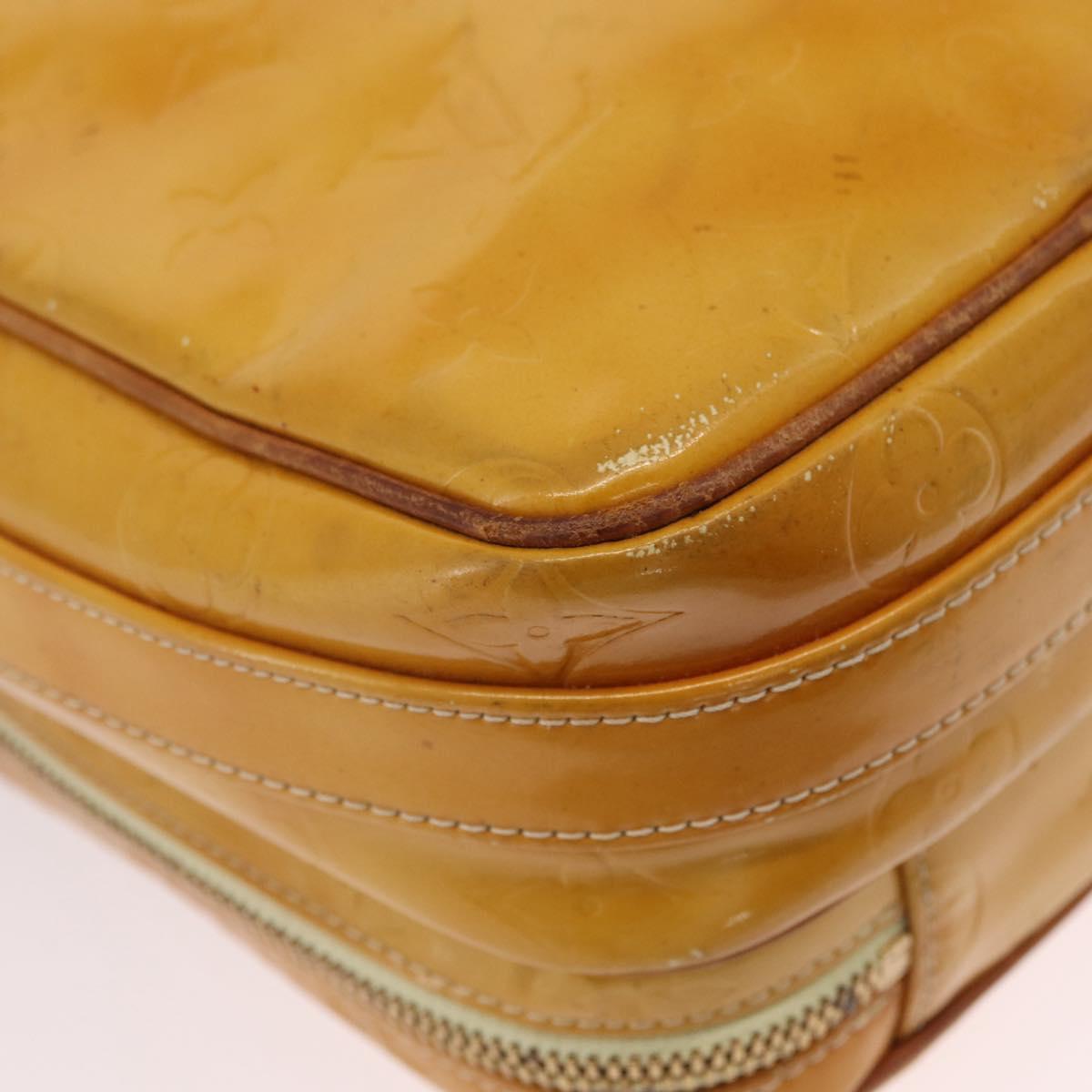 LOUIS VUITTON Monogram Vernis Wooster Bag Lime Yellow M91075 LV Auth ep15950