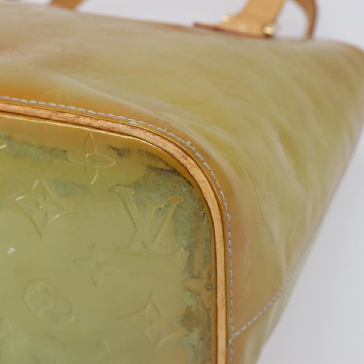 LOUIS VUITTON Monogram Vernis Houston Hand Bag Baby Blue M91005 LV Auth ep15961
