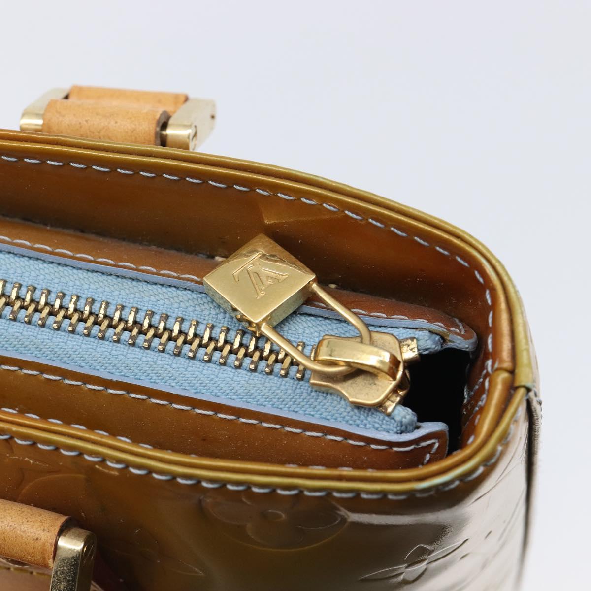 LOUIS VUITTON Monogram Vernis Houston Hand Bag Baby Blue M91005 LV Auth ep15961