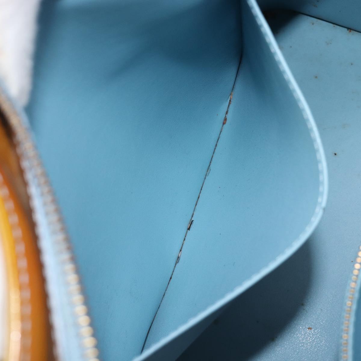 LOUIS VUITTON Monogram Vernis Houston Hand Bag Baby Blue M91005 LV Auth ep15961