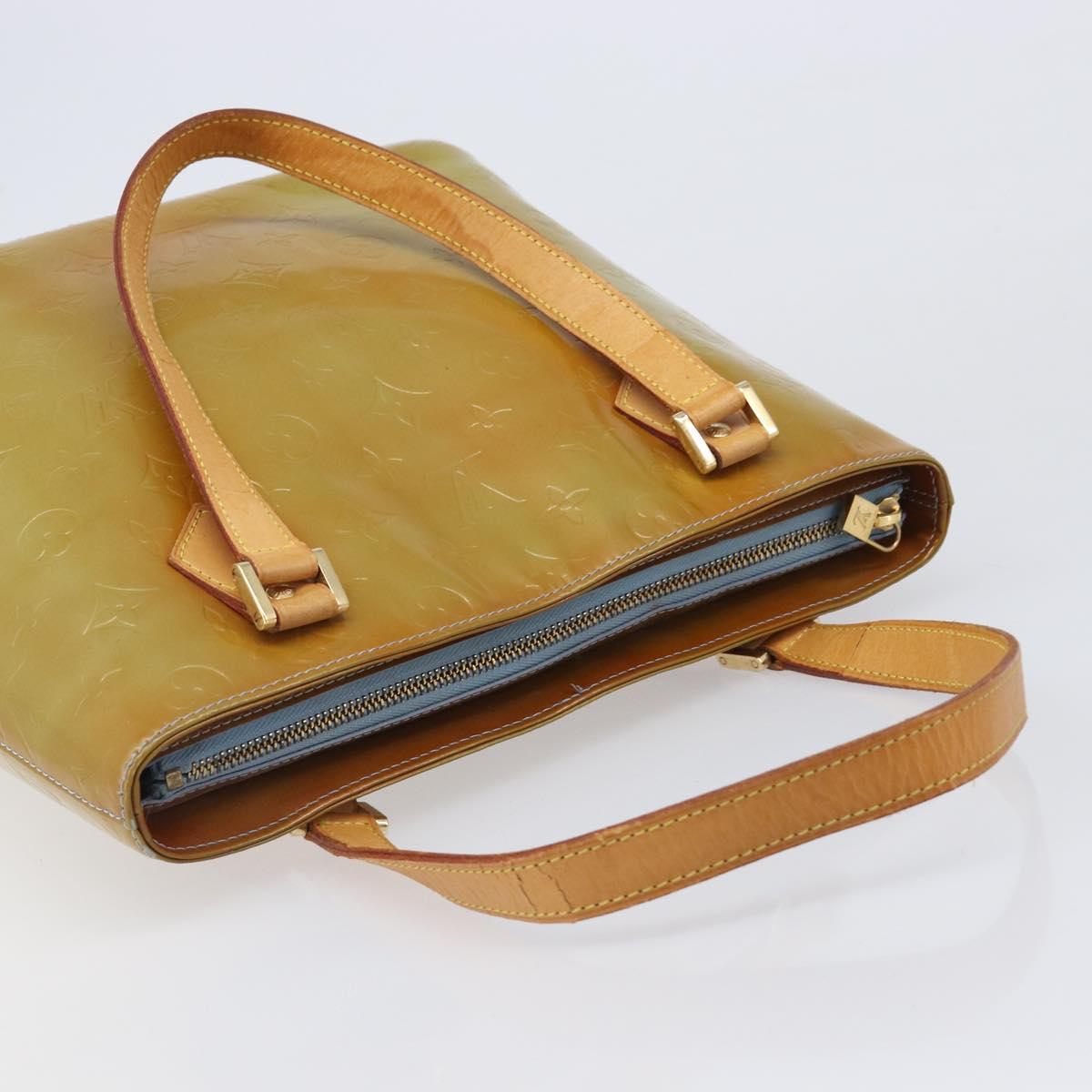 LOUIS VUITTON Monogram Vernis Houston Hand Bag Baby Blue M91005 LV Auth ep15961