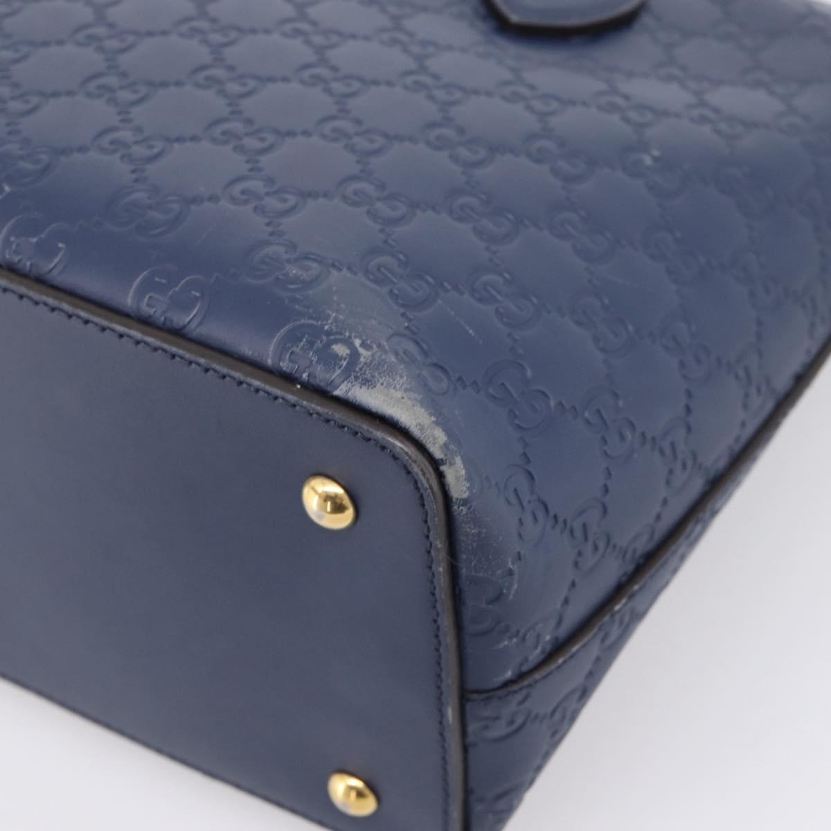GUCCI GG Canvas Guccissima Hand Bag Leather 2way Blue Gold 428226 Auth ep15971