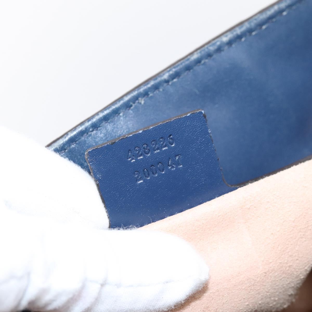 GUCCI GG Canvas Guccissima Hand Bag Leather 2way Blue Gold 428226 Auth ep15971