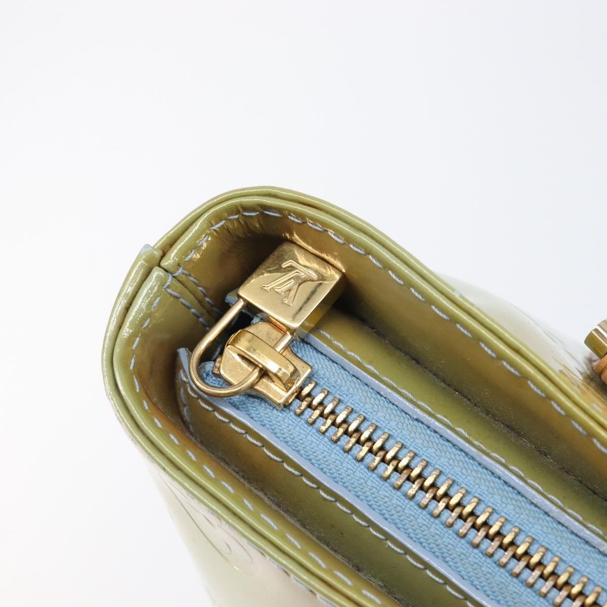 LOUIS VUITTON Monogram Vernis Houston Hand Bag Baby Blue M91005 LV Auth ep15974