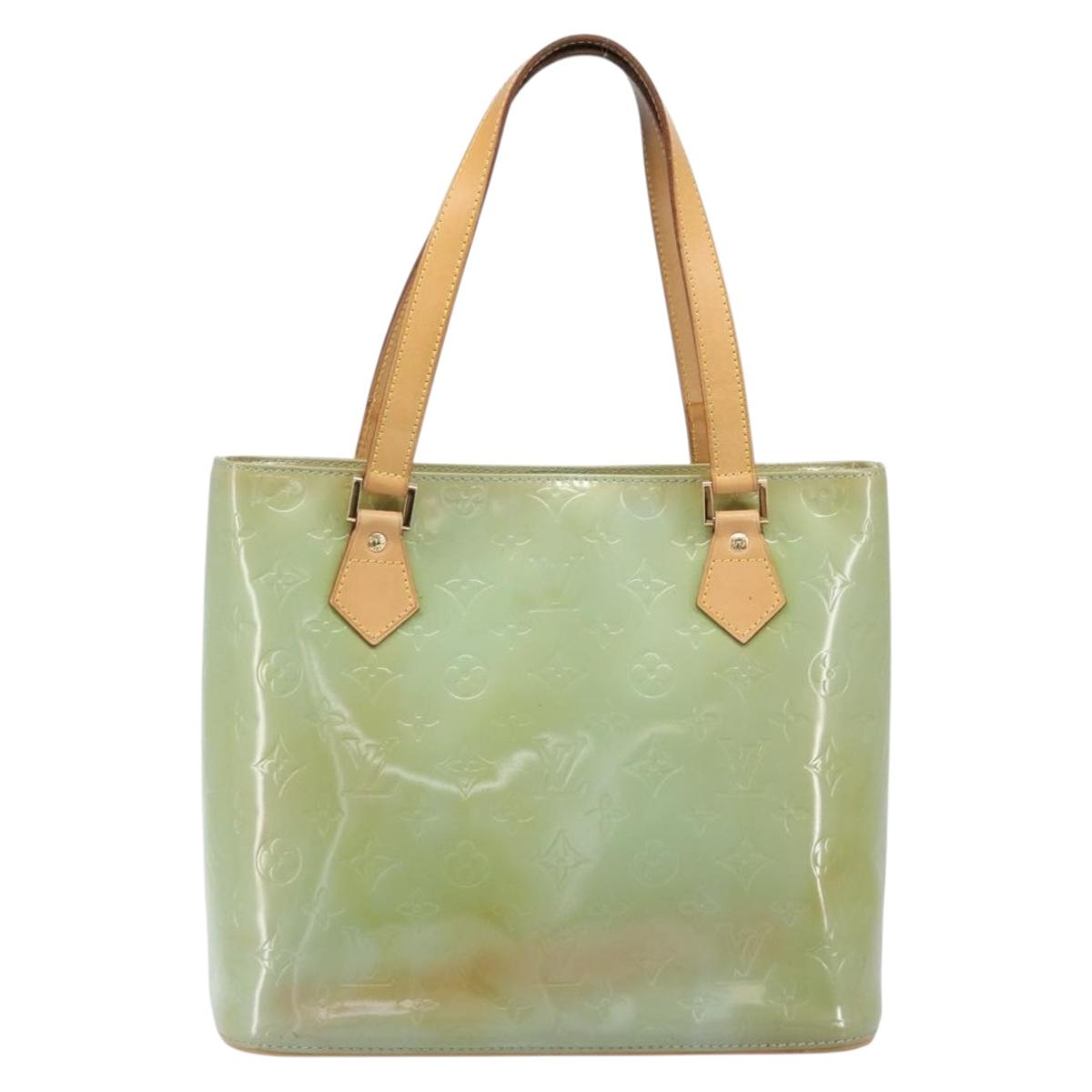 LOUIS VUITTON Monogram Vernis Houston Hand Bag Baby Blue M91005 LV Auth ep15974
