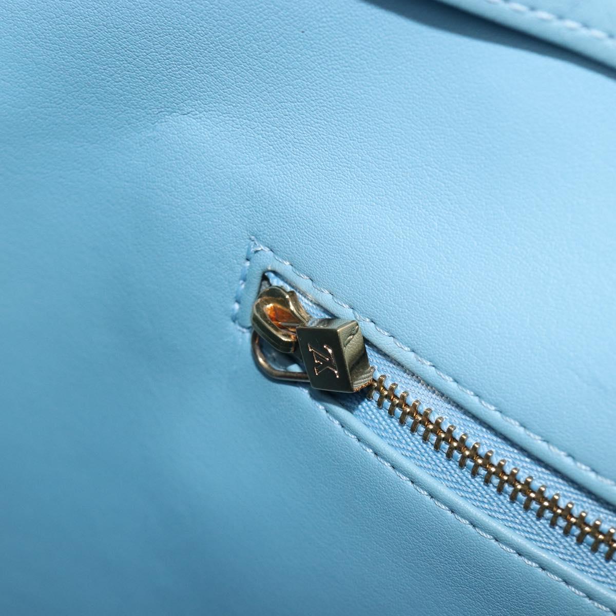 LOUIS VUITTON Monogram Vernis Houston Hand Bag Baby Blue M91005 LV Auth ep15974