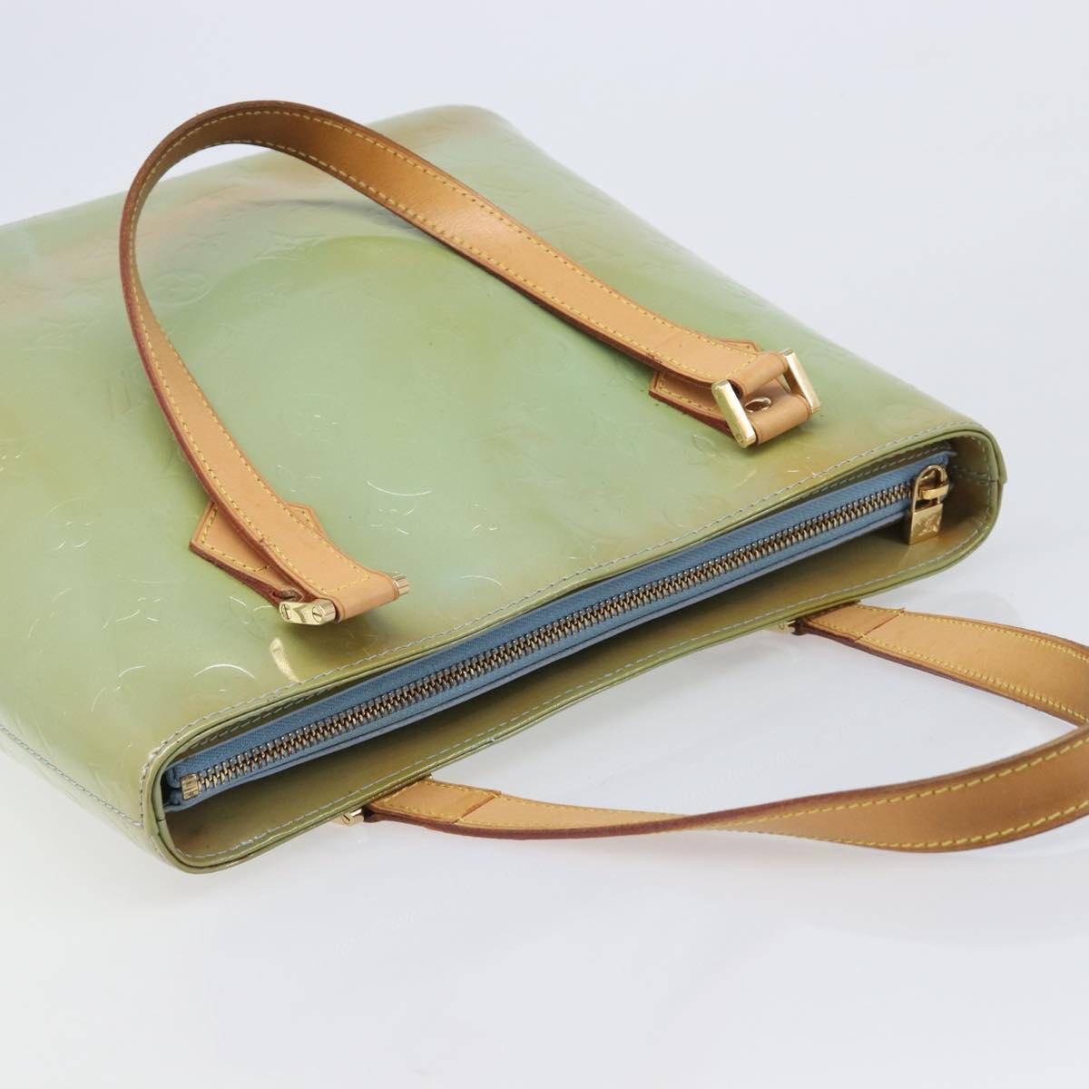 LOUIS VUITTON Monogram Vernis Houston Hand Bag Baby Blue M91005 LV Auth ep15974