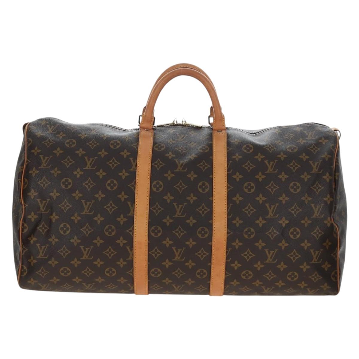 LOUIS VUITTON Monogram Keepall 55 Boston Bag M41424 LV Auth ep15975A