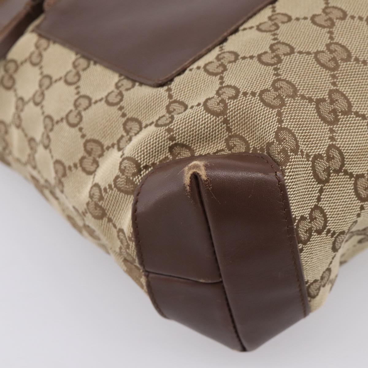 GUCCI GG Canvas Tote Bag Beige Silver 019 0402 Auth ep15996