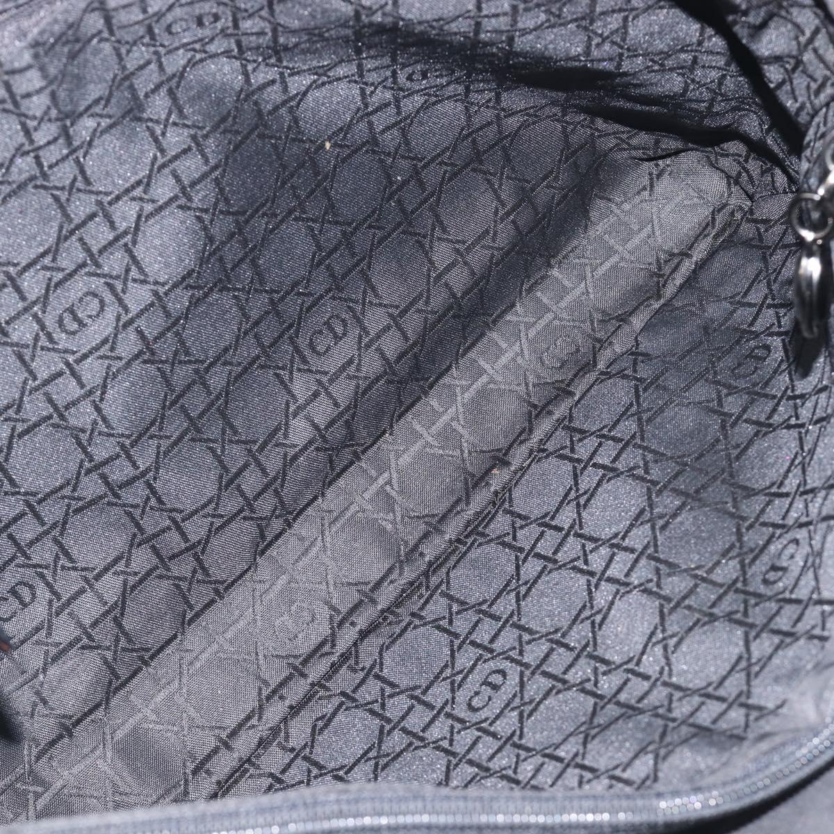 Christian Dior Canage Hand Bag Nylon Black Silver Auth ep15999