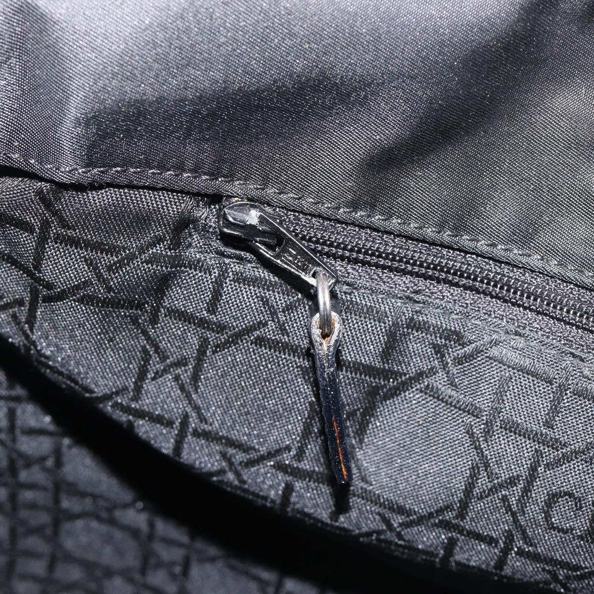 Christian Dior Canage Hand Bag Nylon Black Silver Auth ep15999