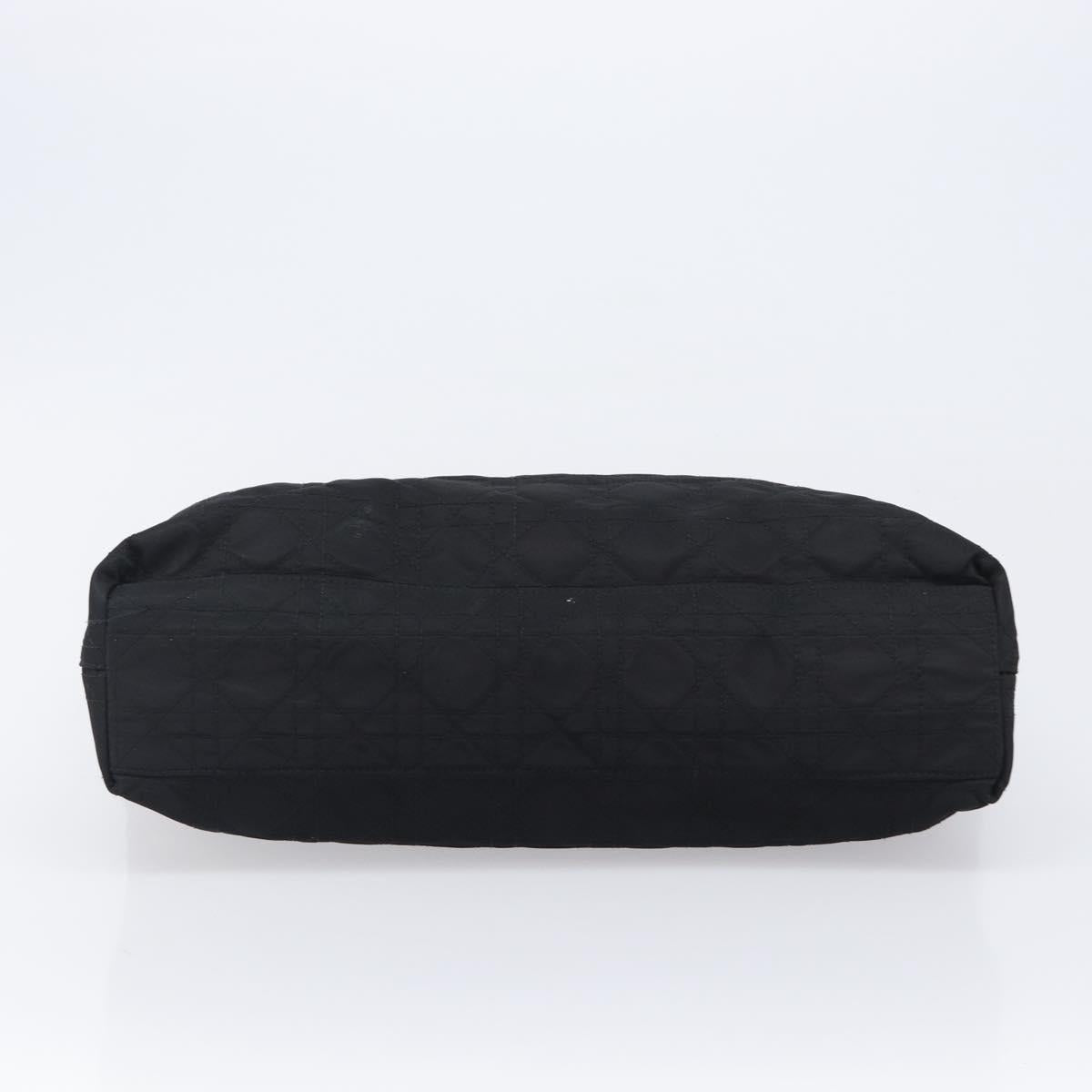 Christian Dior Canage Hand Bag Nylon Black Silver Auth ep15999