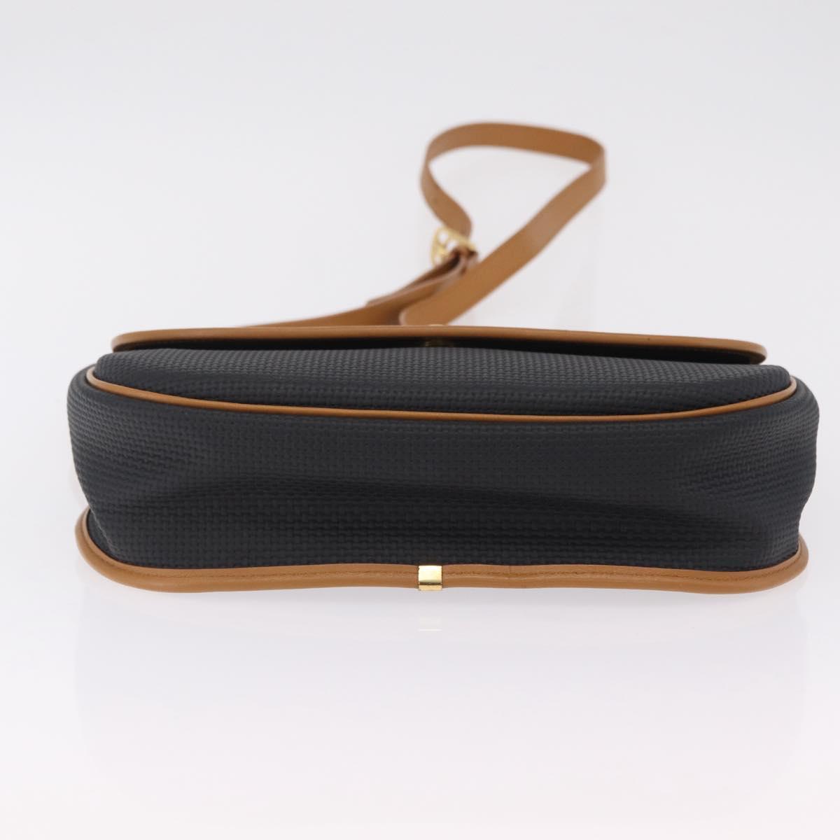 SAINT LAURENT Shoulder Bag PVC Canvas Black Gold Auth ep16000A