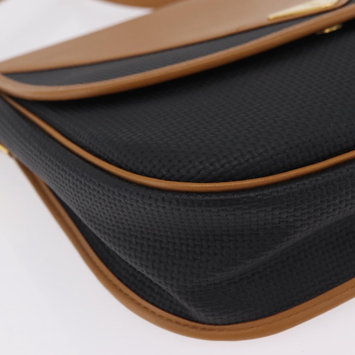 SAINT LAURENT Shoulder Bag PVC Canvas Black Gold Auth ep16000A