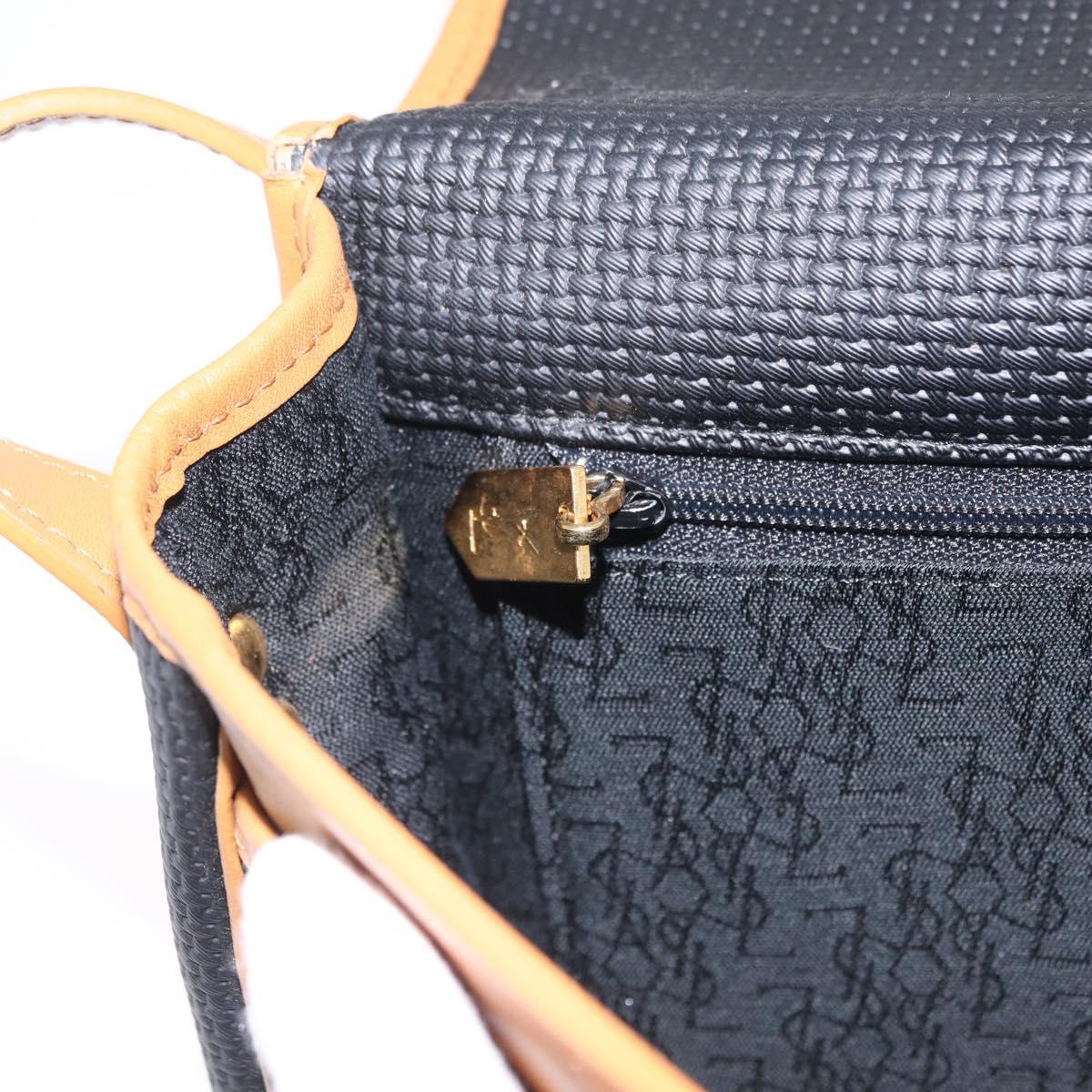SAINT LAURENT Shoulder Bag PVC Canvas Black Gold Auth ep16000A
