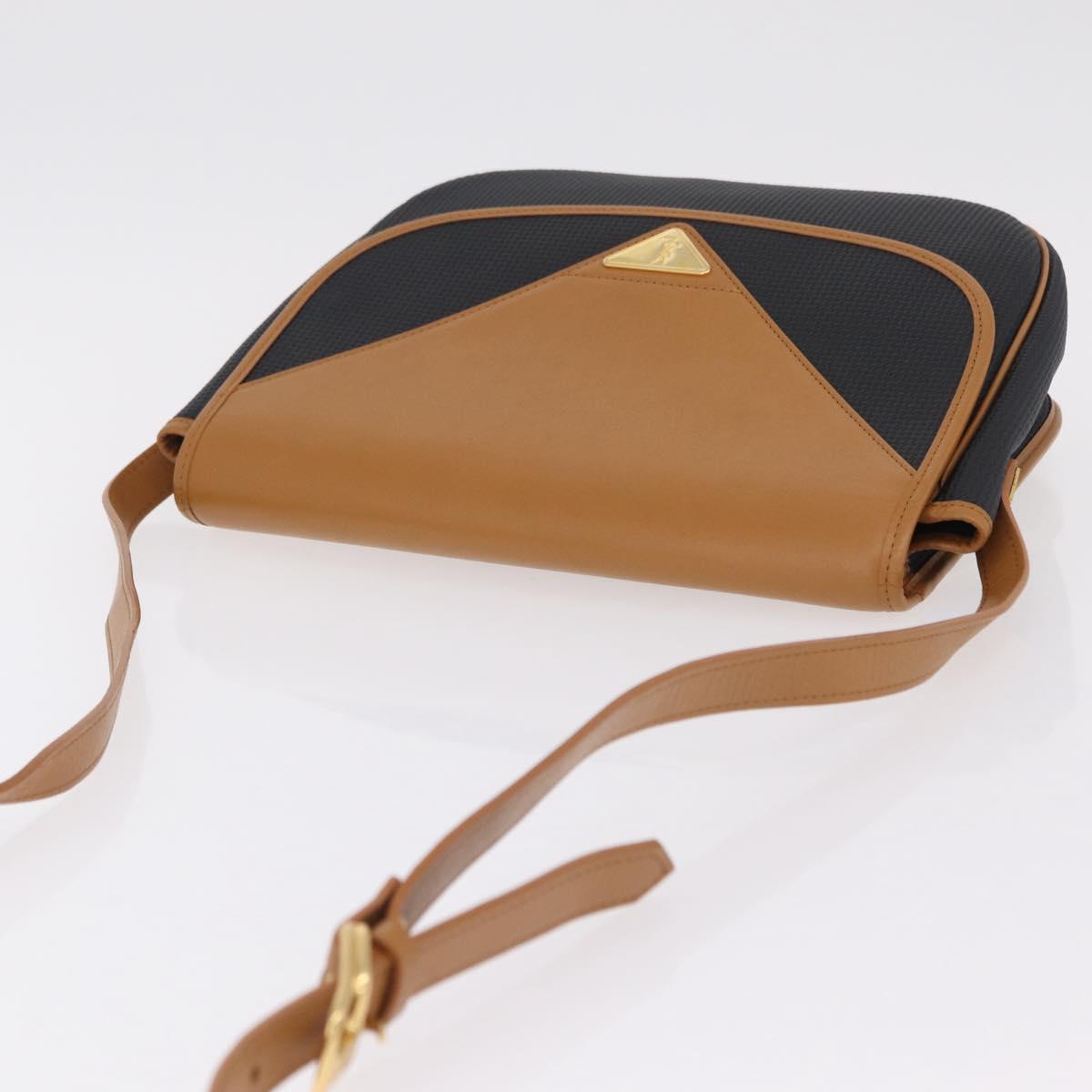 SAINT LAURENT Shoulder Bag PVC Canvas Black Gold Auth ep16000A
