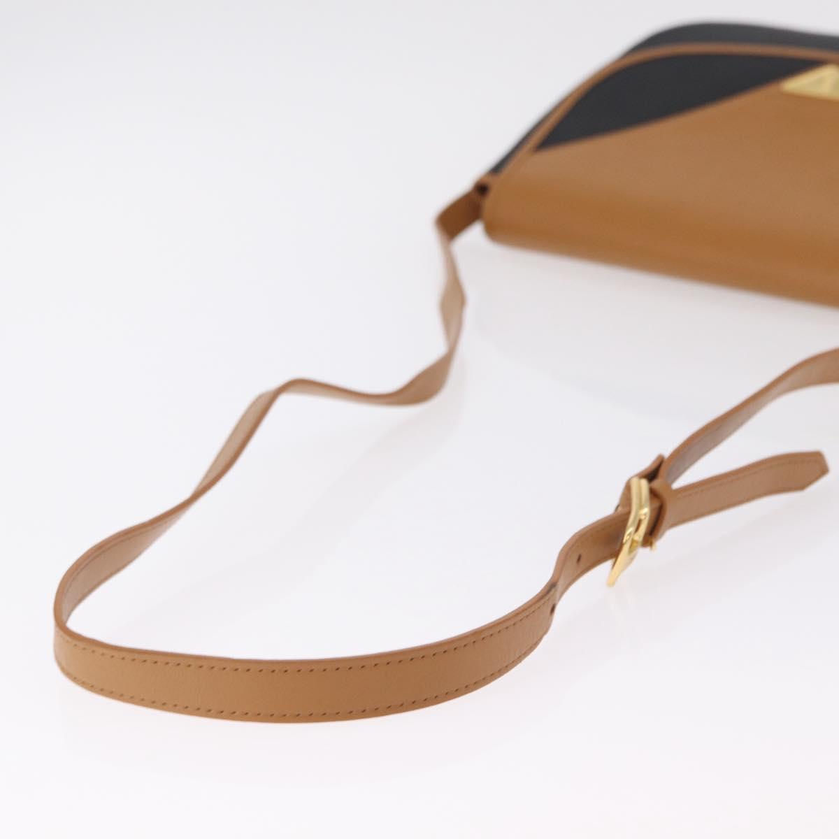 SAINT LAURENT Shoulder Bag PVC Canvas Black Gold Auth ep16000A