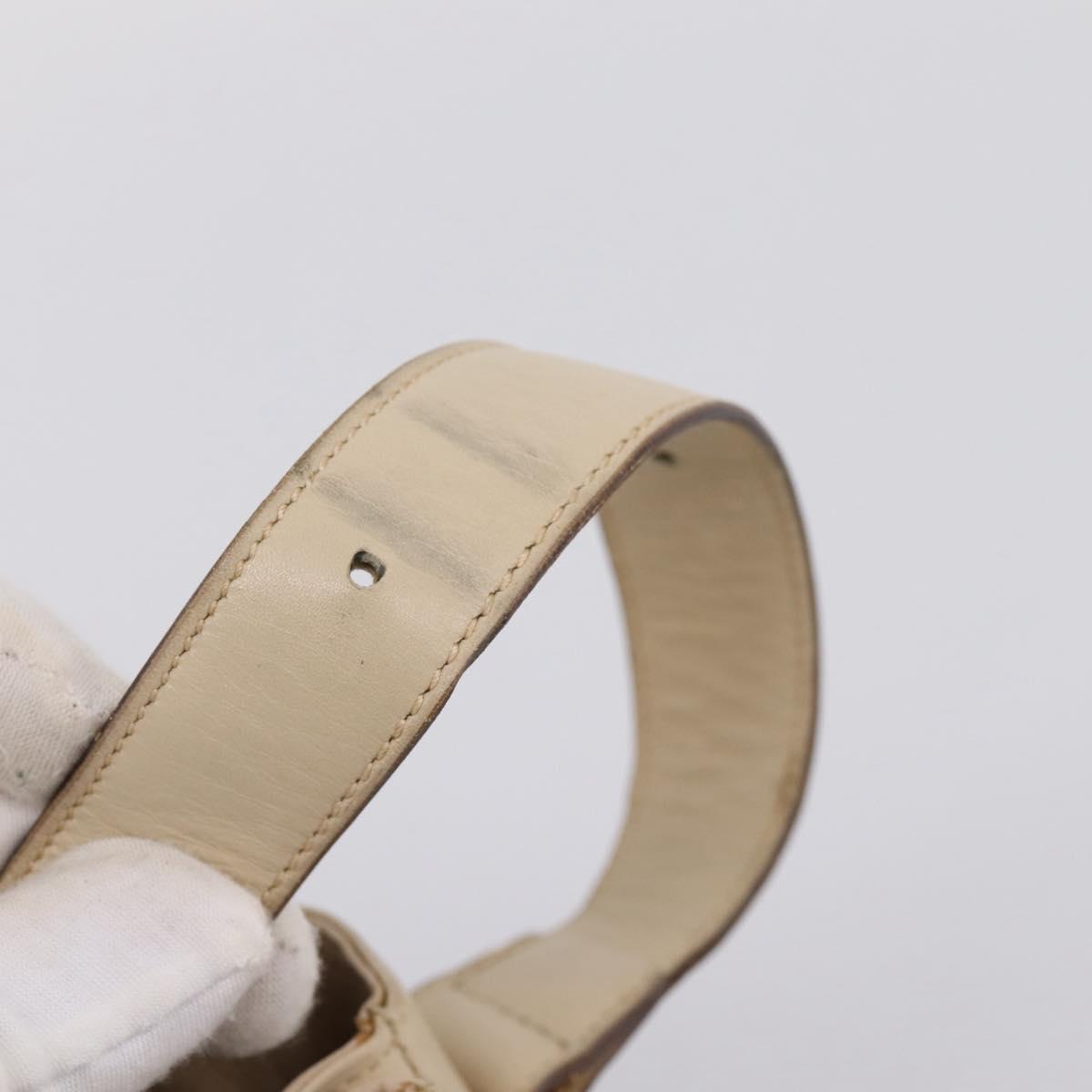CELINE Shoulder Bag Leather Ivory Gold Auth ep16002