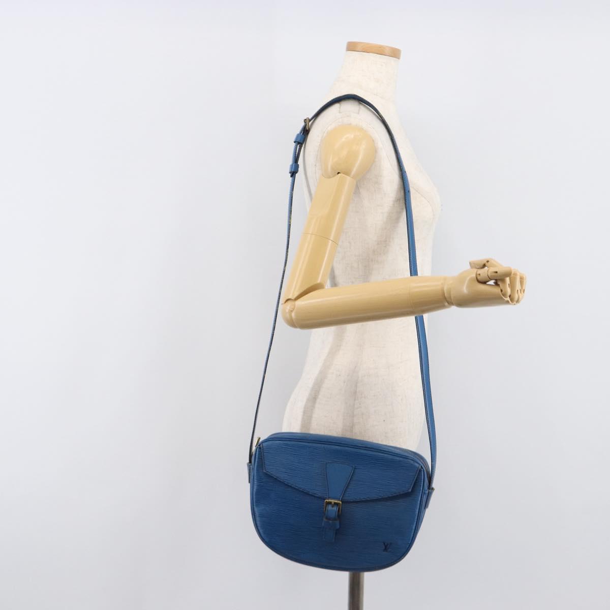 LOUIS VUITTON Epi Jeune Fille MM Shoulder Bag Toledo Blue M52155 LV Auth ep16006