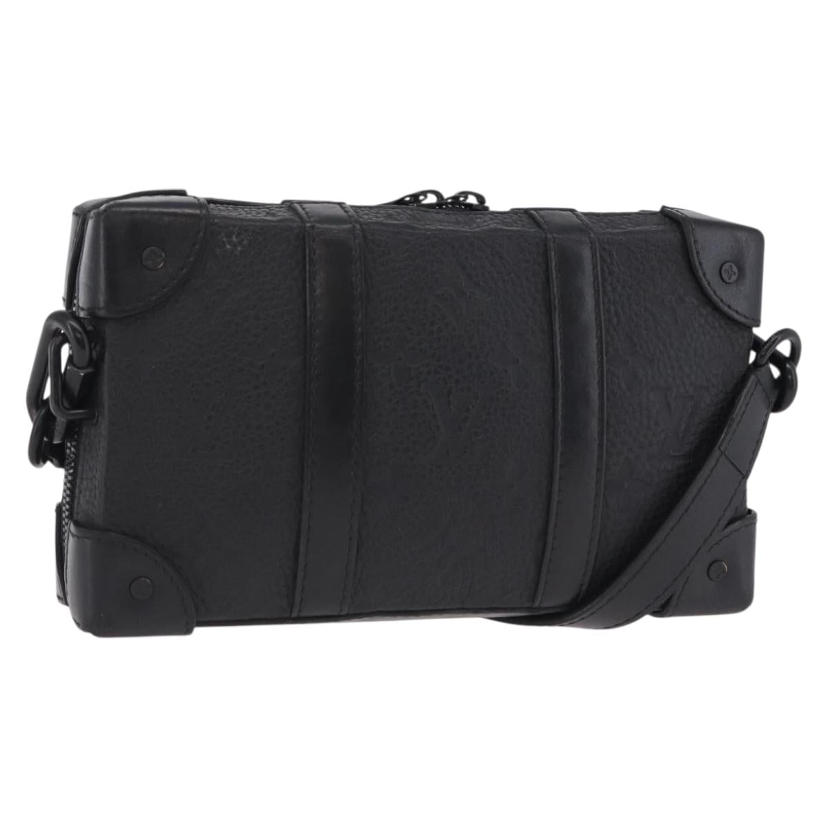 LOUIS VUITTON Monogram Taurillon Soft Trunk Wallet Bag Black M80224 Auth ep16009