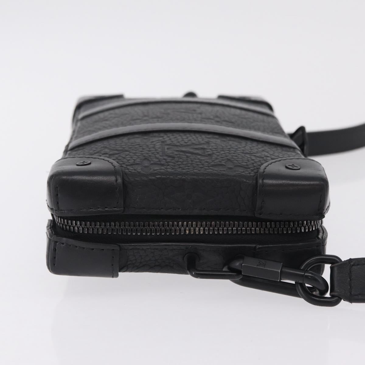 LOUIS VUITTON Monogram Taurillon Soft Trunk Wallet Bag Black M80224 Auth ep16009