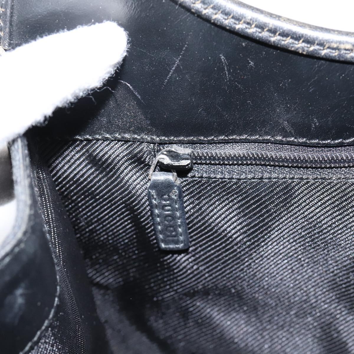 GUCCI GG Canvas Jackie Hand Bag Black Silver 002 1068 2404 Auth ep16019