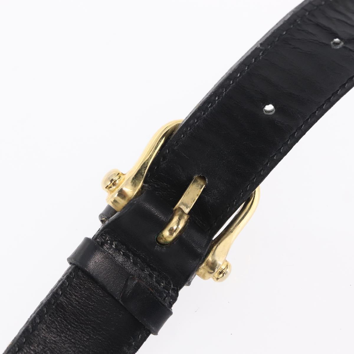 CELINE Shoulder Bag Leather Black Gold Auth ep16020A