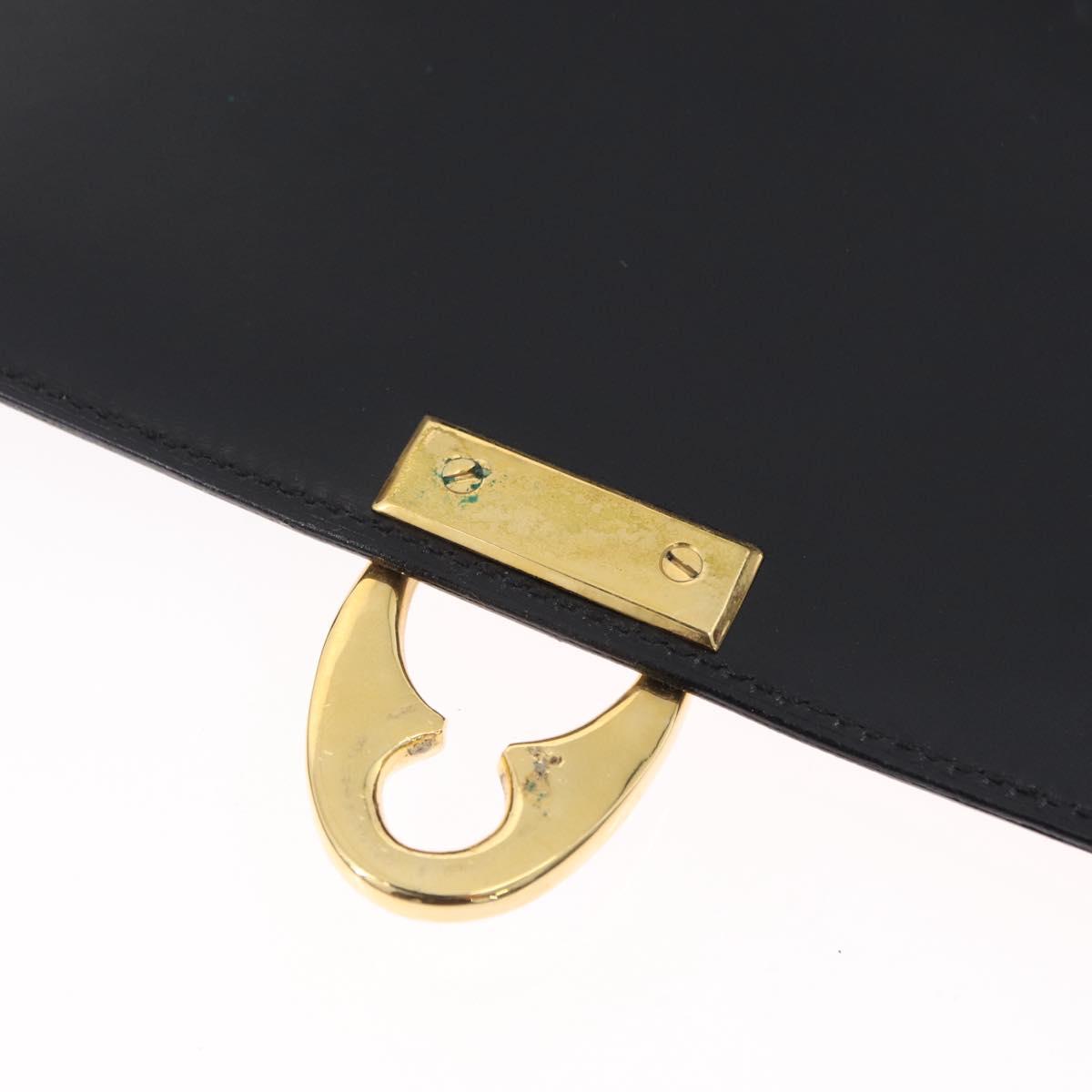 CELINE Shoulder Bag Leather Black Gold Auth ep16020A
