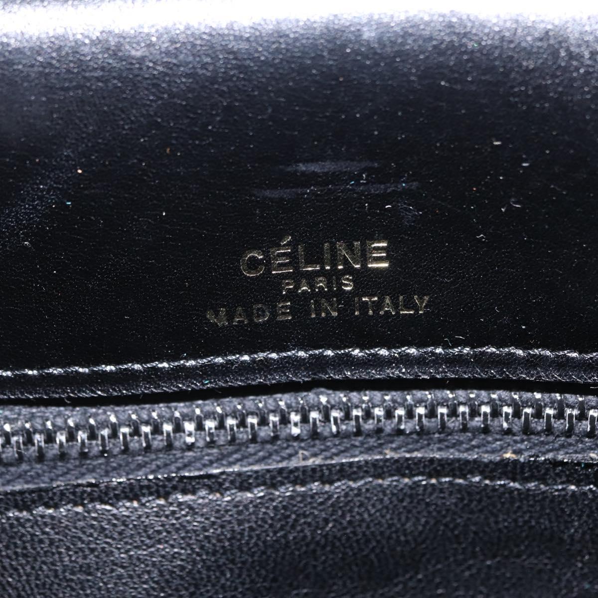 CELINE Shoulder Bag Leather Black Gold Auth ep16020A